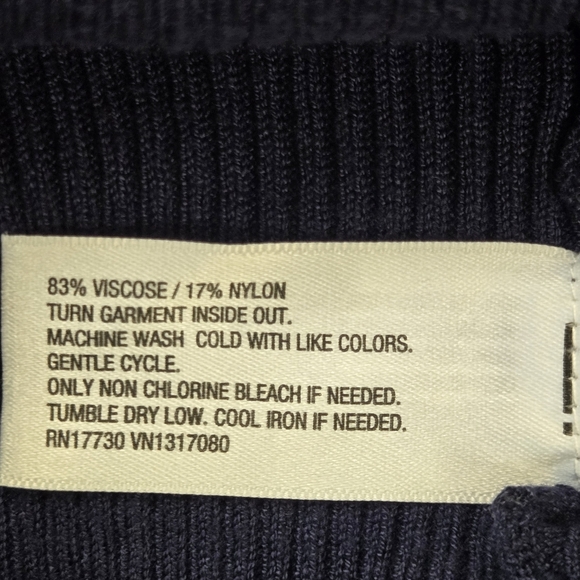 NWT Ava & Viv Navy Ribbed Knit Midi Dress - Picture 8 of 10